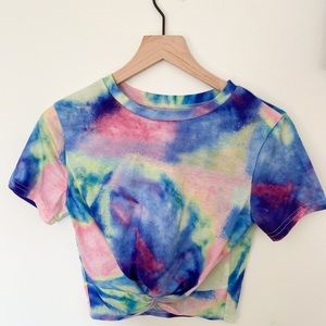 Tie dye cropped tee